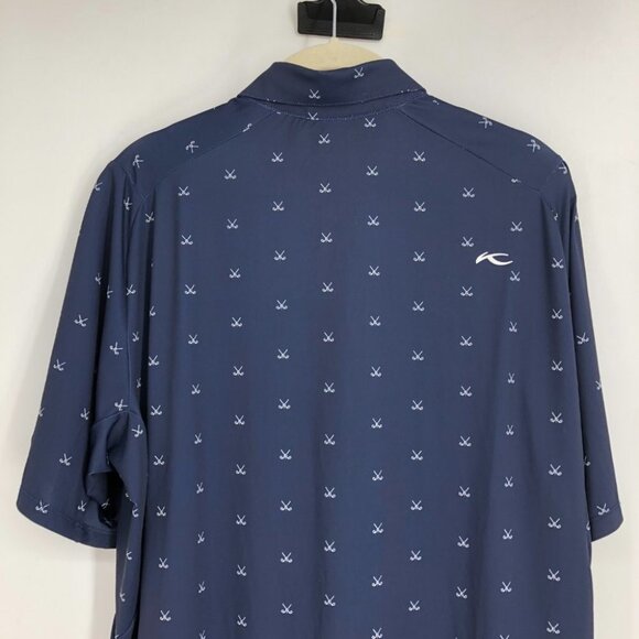 KJUS Navy Men's Golfer Polo in Atlanta Blue/White size 48 S - Picture 10 of 15